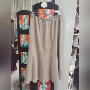 Bryn Walker Tan Linen Skirt